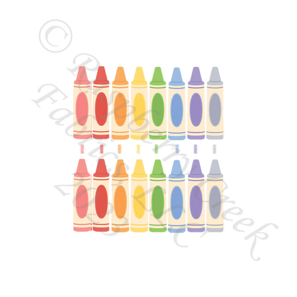 Mauve Red Orange Yellow Green Blue Lilac and Grey Crayon Panel, Mini ...