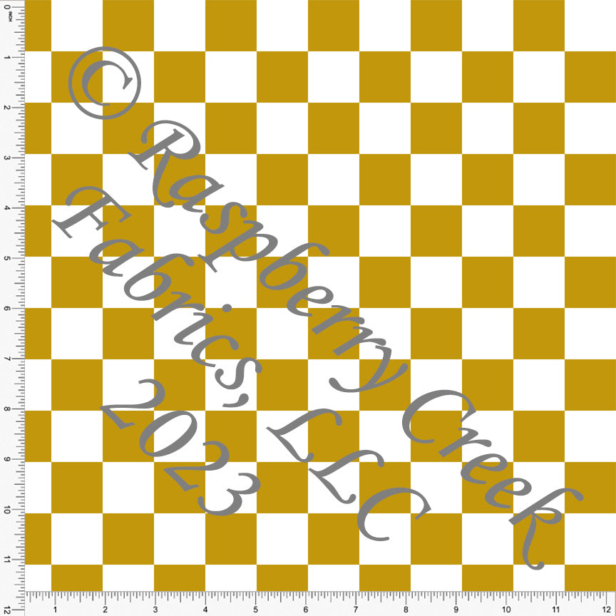 Mustard and White Checker Print Fabric, Basics for CLUB Fabrics