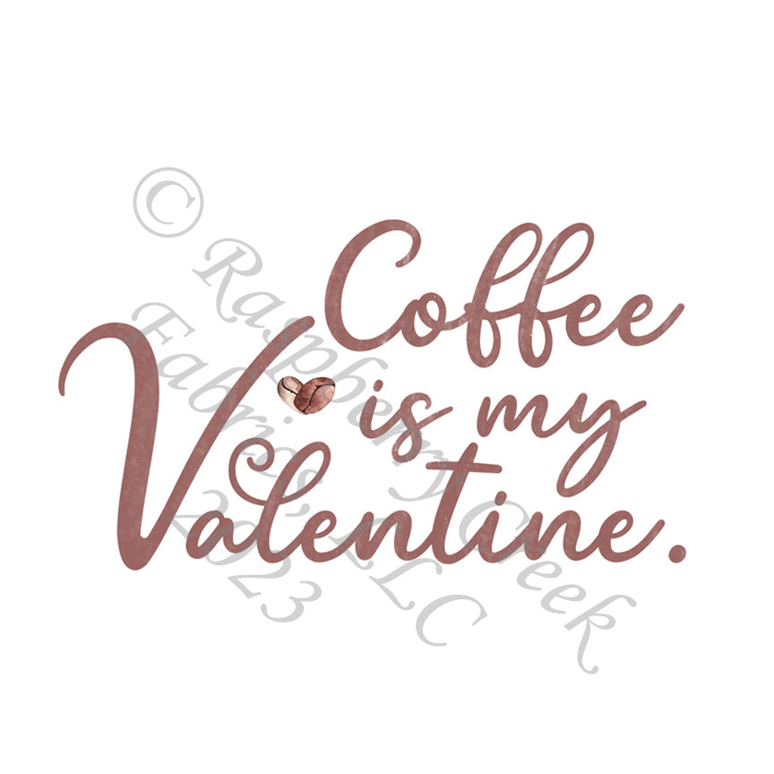 Tonal Brown Coffee is My Valentine Panel, My Valentine by Bri Powell for CLUB Fabrics