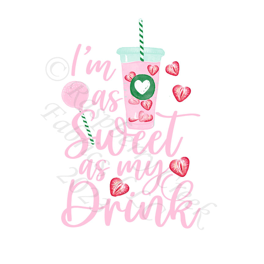 Pink Kelly Green Red and Brown Sweet As My Drink Panel, My Valentine by Bri Powell for CLUB Fabrics