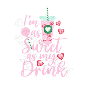 Pink Kelly Green Red and Brown Sweet As My Drink Panel, My Valentine by Bri Powell for CLUB Fabrics