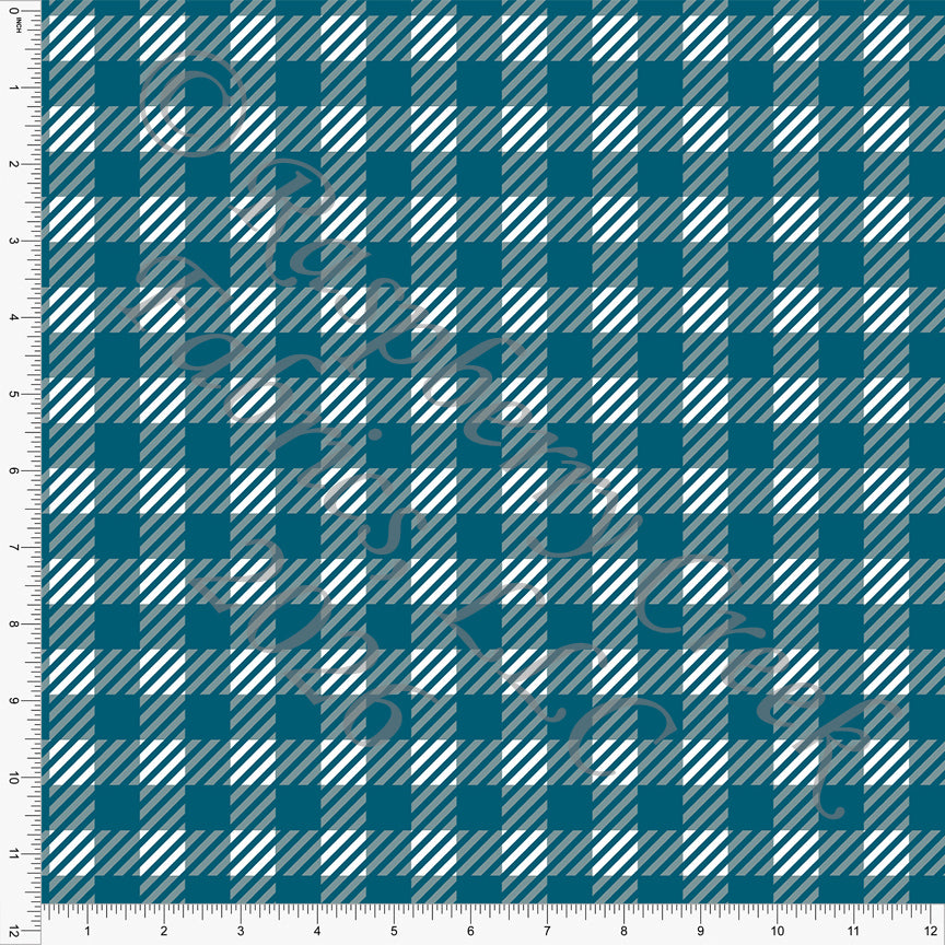 Fall Teal Plaid, All Things Fall by Nice To Michiyo Design for CLUB Fabrics