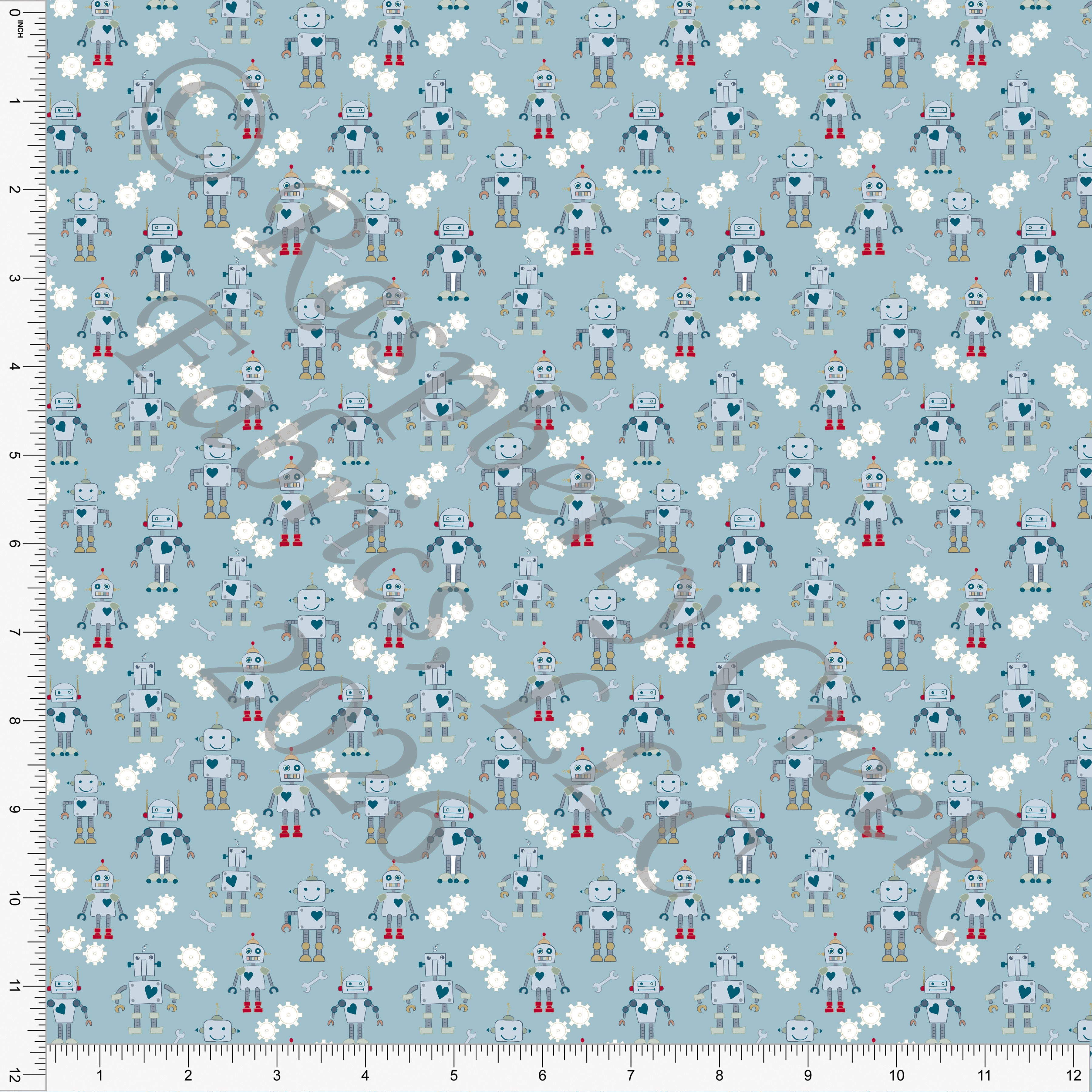 Steel Blue, Khaki, Sage, Robot, My Little Valentine by Nice To Michiyo for Valentines 2026 CLUB Fabrics