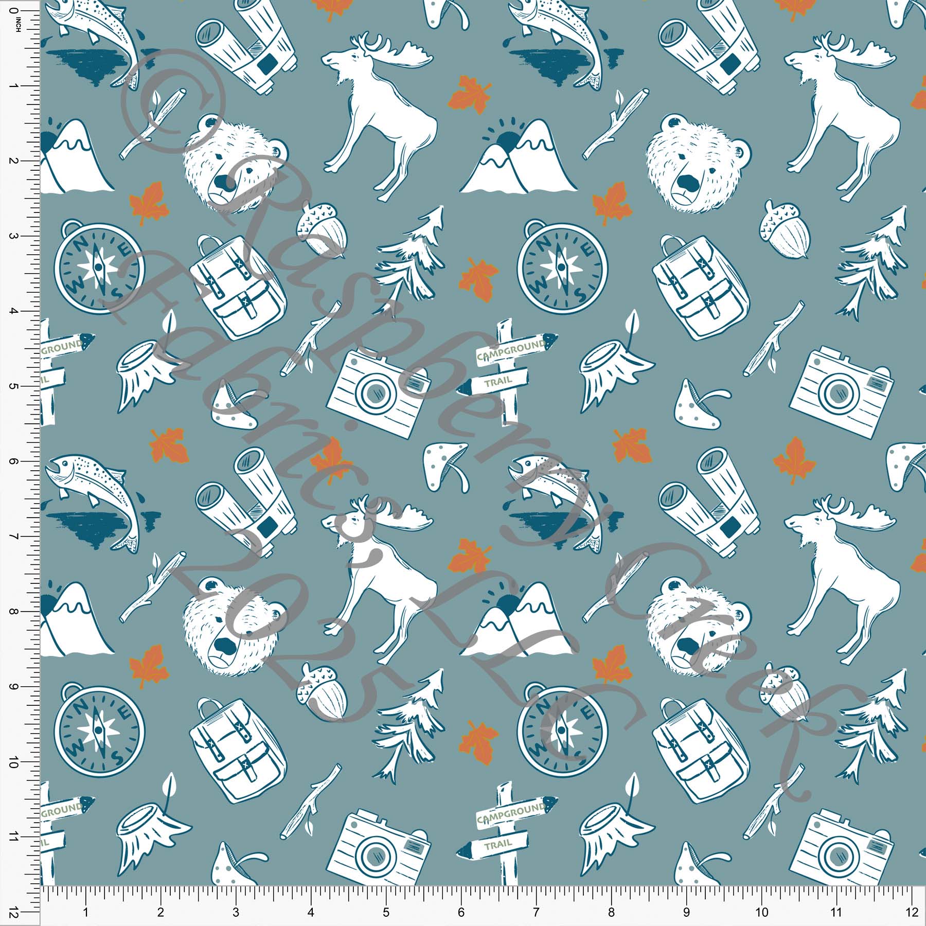 Adventure Dusty Blue Teal Rust Wanderlust by Nice To Michiyo Fall 2025 CLUB Fabrics