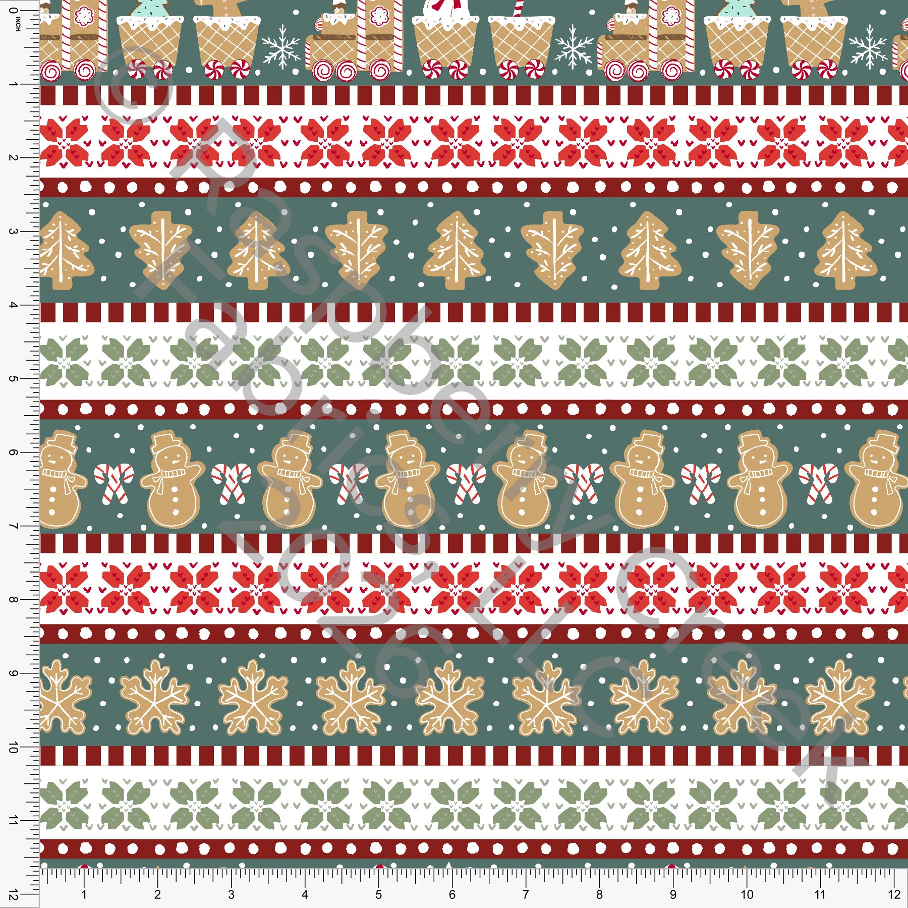 Dusty Hunter Green Khaki Red Burgundy Sage Fairlsale Stripe, Christmas Is Coming by Nice To Michiyo Design for CLUB Fabrics