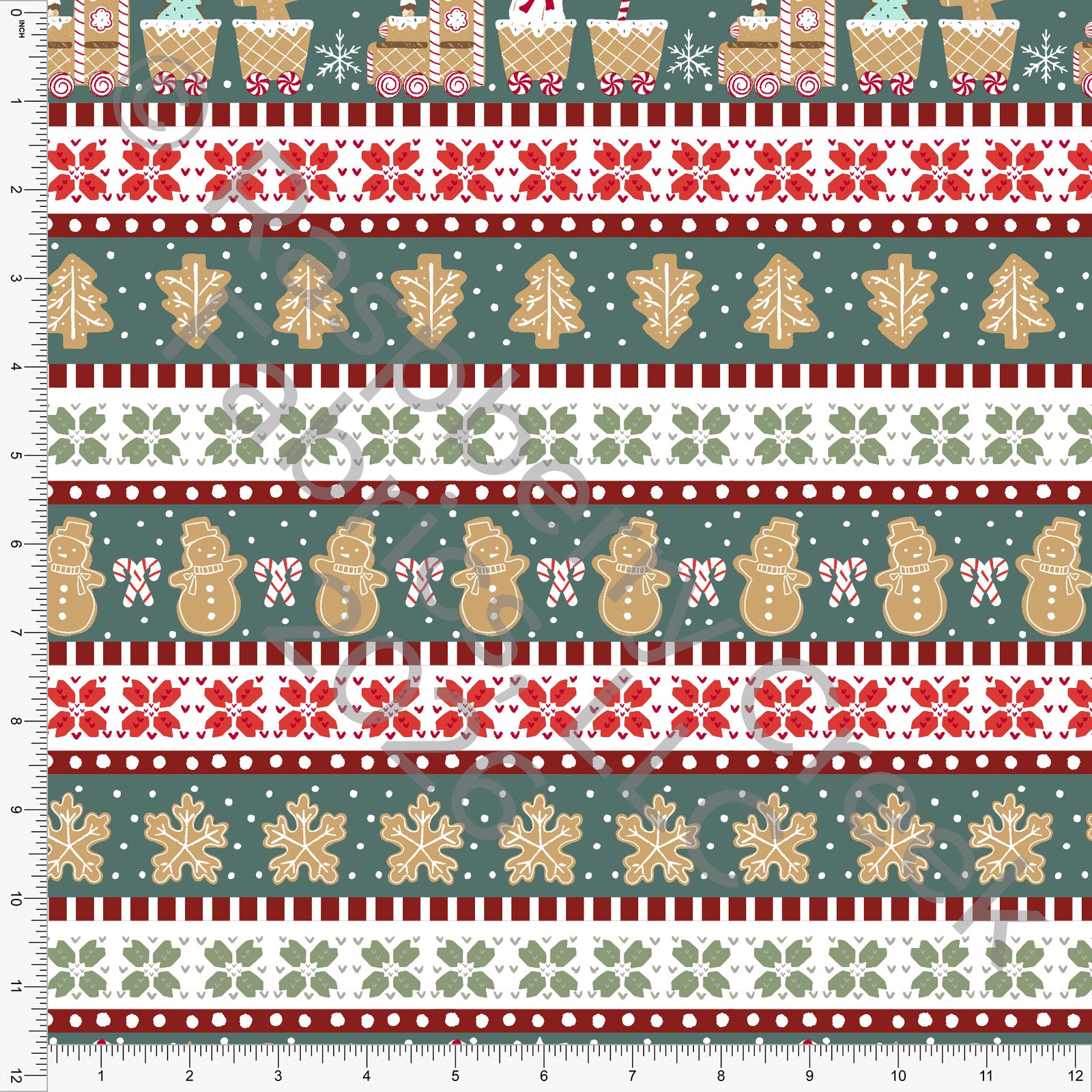 Dusty Hunter Green Khaki Red Burgundy Sage Fairlsale Stripe, Christmas Is Coming by Nice To Michiyo Design for CLUB Fabrics