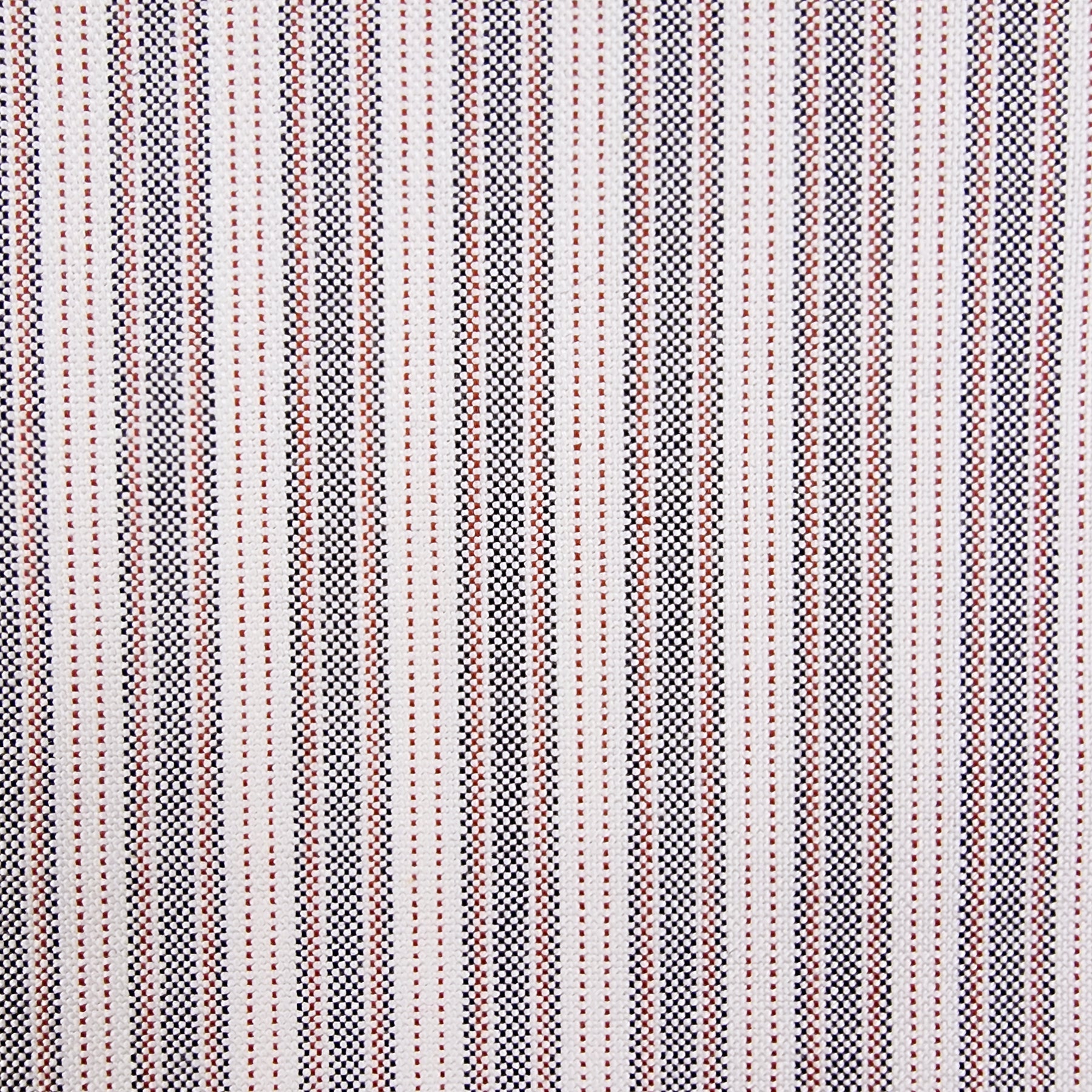 Black, Red, and White Stripe Oxford Cotton Shirting
