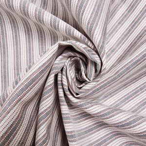 Black, Red, and White Stripe Oxford Cotton Shirting Swirled