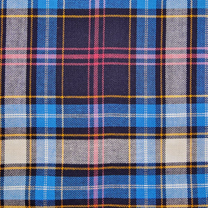 Blue, Navy, Pink, and Yellow Plaid Oxford Cotton Shirting