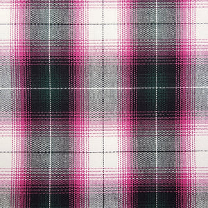 Magenta, White, and Black Plaid Oxford Cotton Shirting