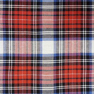 Red, White, Blue, and Black Plaid Oxford Cotton Shirting