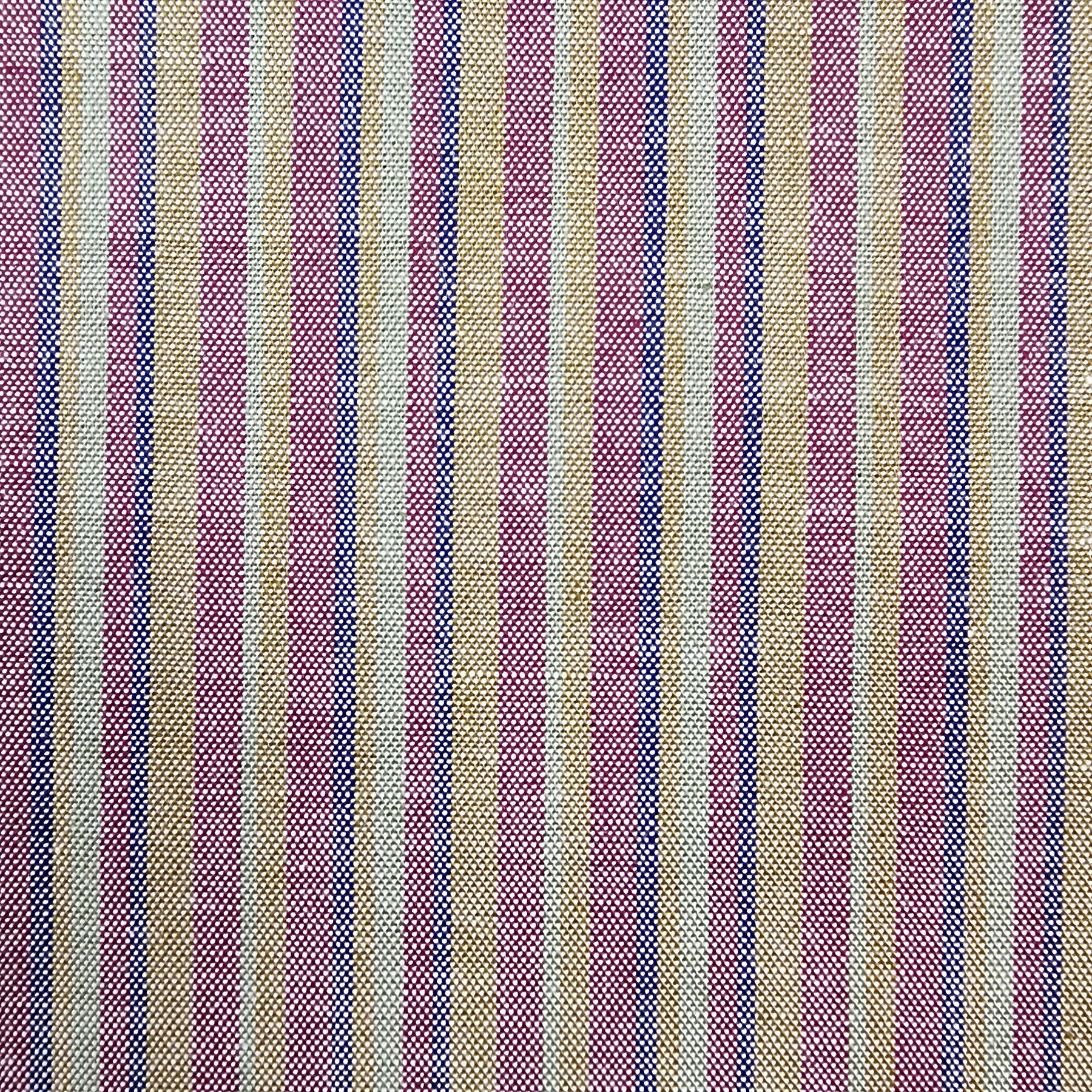 Wine Multicolor Stripe Oxford Cotton Shirting