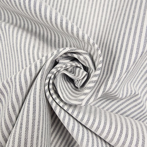 Charcoal Stripe Oxford Cotton Shirting Swirled