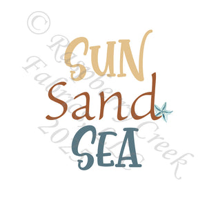 Khaki Chestnut and Tonal Teal Sun Sand and Sea Panel, Ocean Friends for CLUB Fabrics