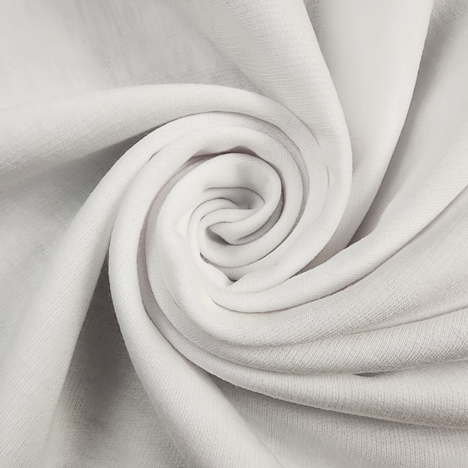 Solid White Sweatshirt Fleece Swirled