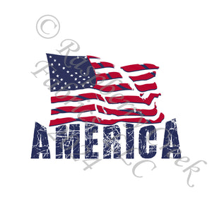 Navy Red and White Textured America Flag Panel, American Places by Elise Peterson for CLUB Fabrics