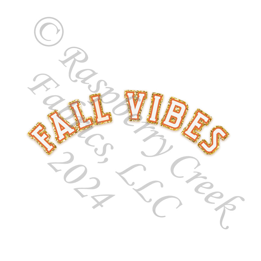 Tonal Orange and Gold Sparkle Fall Vibes Panel, Preppy Little Things by Bri Powell for CLUB Fabrics