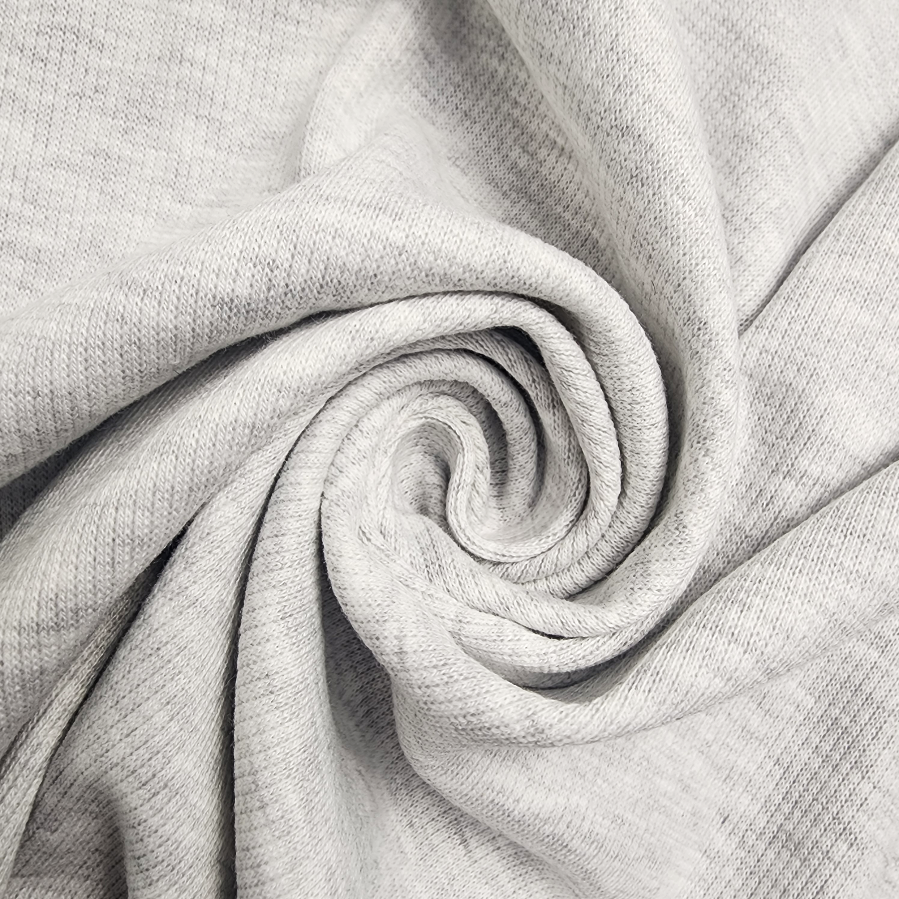 Heathered Ash Grey 2x1 Rib Knit Swirled