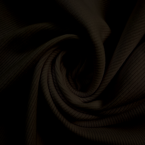 Solid Black 2x1 Rib Knit Swirled