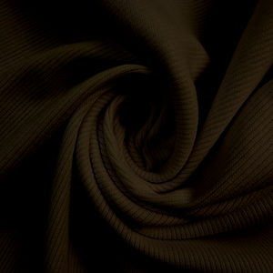 Solid Brown 2x1 Rib Knit Swirled