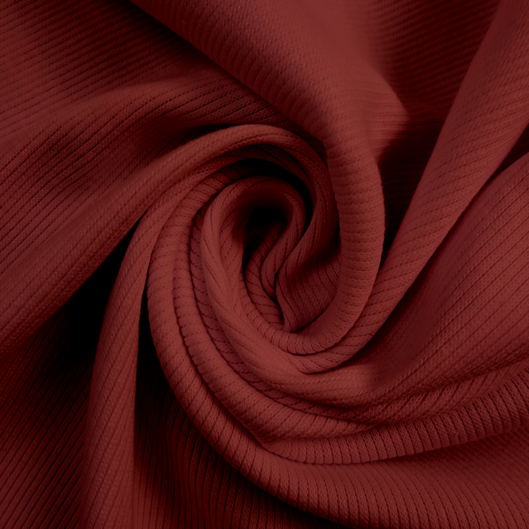 Solid Burgundy 2x1 Rib Knit Swirled