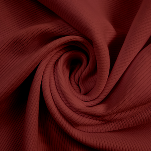 Solid Burgundy 2x1 Rib Knit Swirled