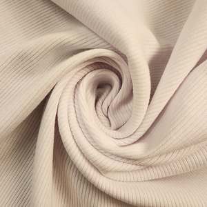 Solid Ivory 2x1 Rib Knit Swirled