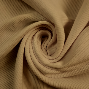 Solid Khaki 2x1 Rib Knit Swirled