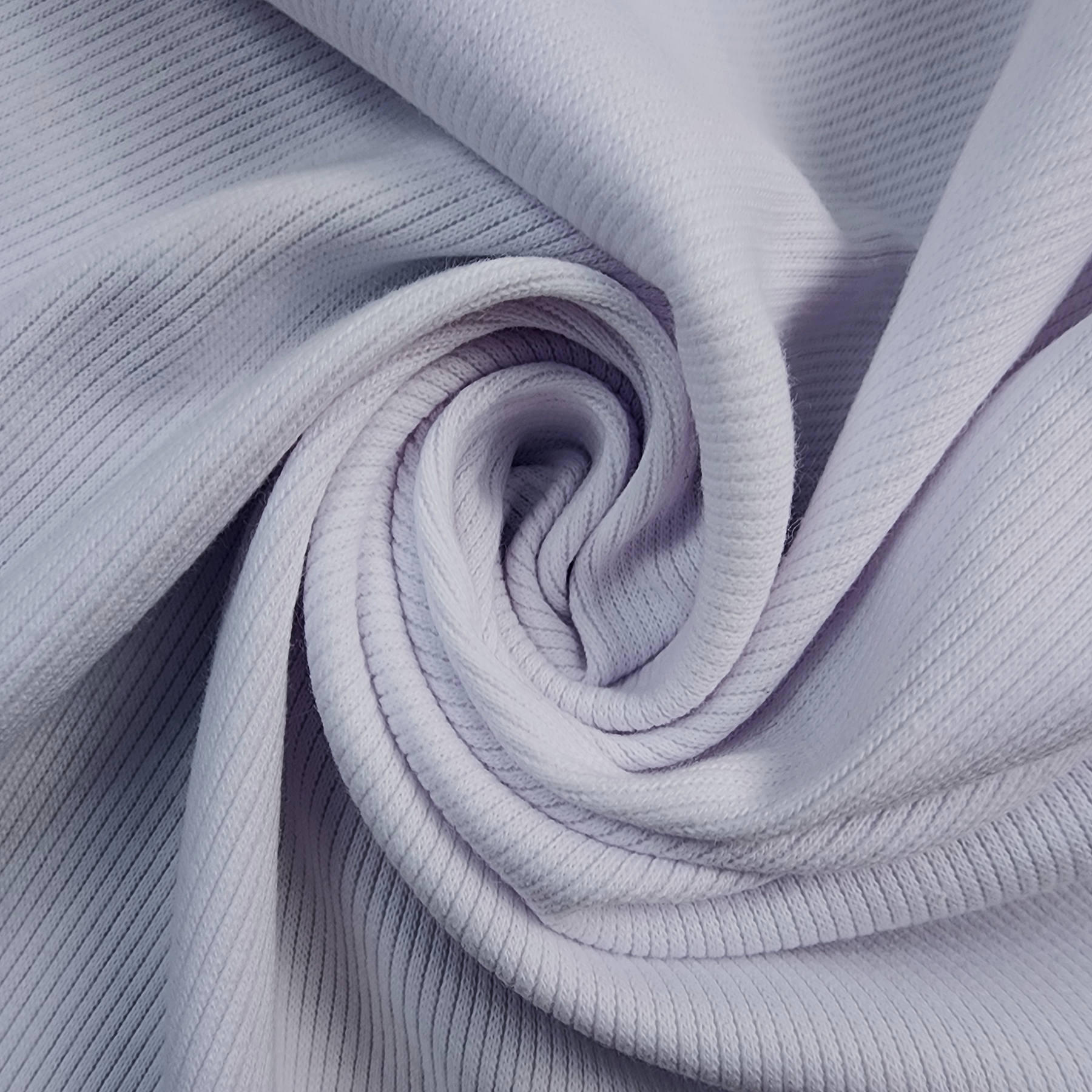 Solid Light Blue 2x1 Rib Knit Swirled