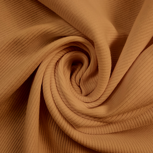 Solid Light Brown 2x1 Rib Knit Swirled