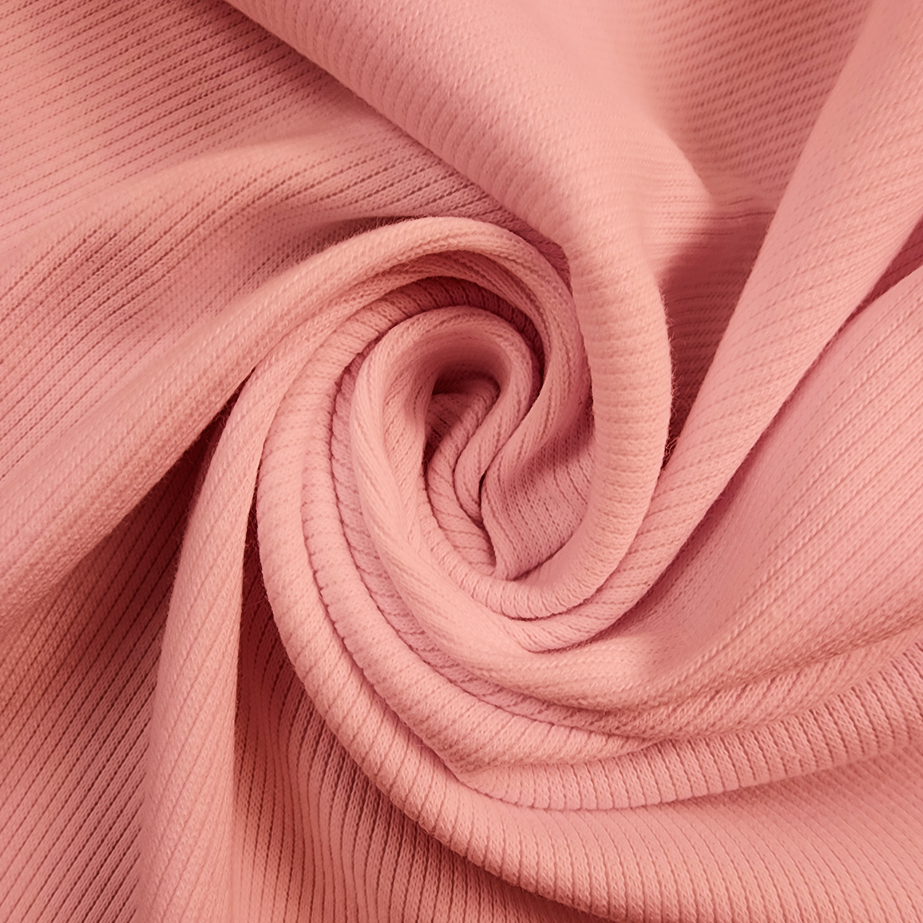 Solid Light Pink 2x1 Rib Knit Swirled