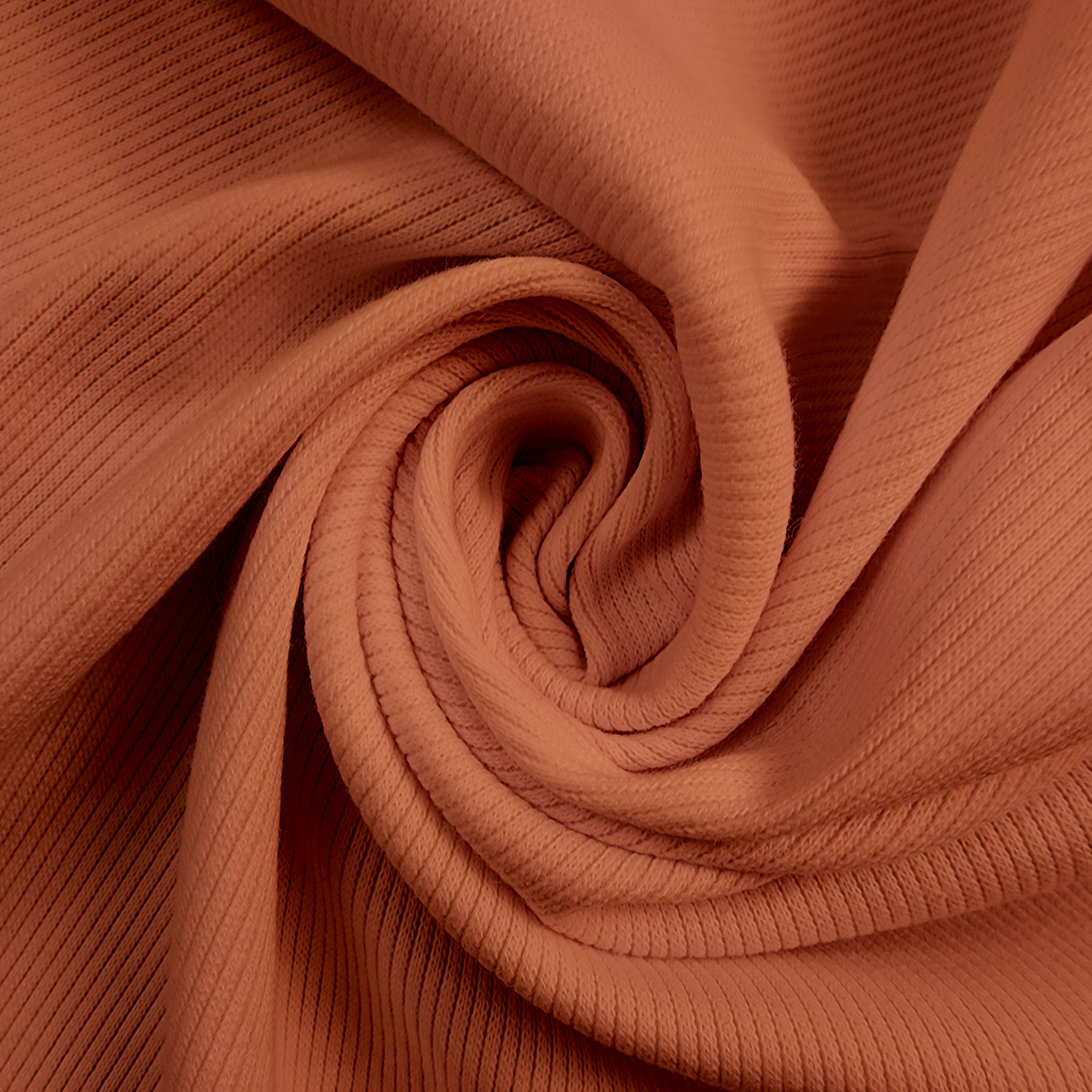 Solid Warm Mauve 2x1 Rib Knit Swirled