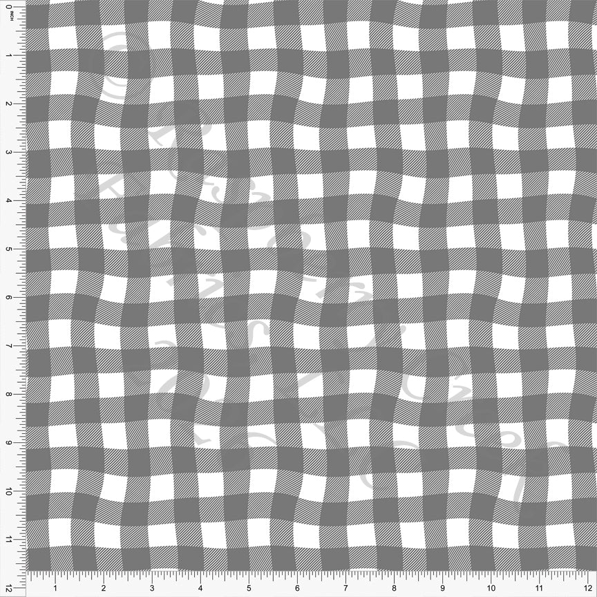 Grey Wavy Gingham, Rayon Challis by Diana Rammell
