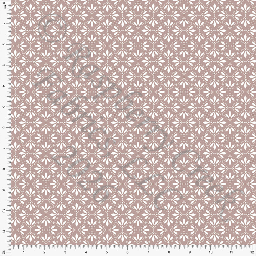 Taupe Geometric, Rayon Challis by Diana Rammell