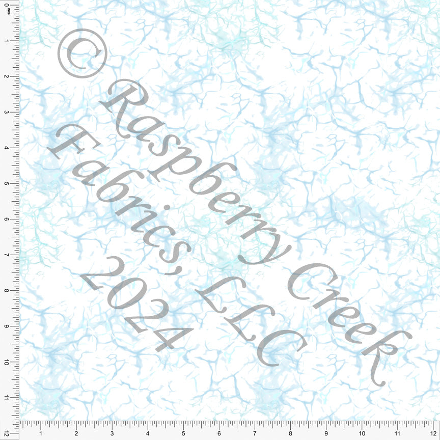Tonal Light Blue Crackle Water Print Fabric, Reptile Pirates by Elise Peterson for CLUB Fabrics