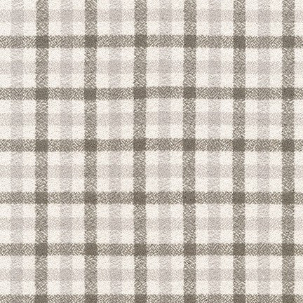 Tonal Grey and Cream Dove Plaid Robert Kaufman Mammoth Flannel