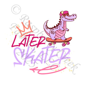 Lilac Fuchsia and Coral Later Skater Panel, Skate Park By Krystal Winn Designs for CLUB Fabrics