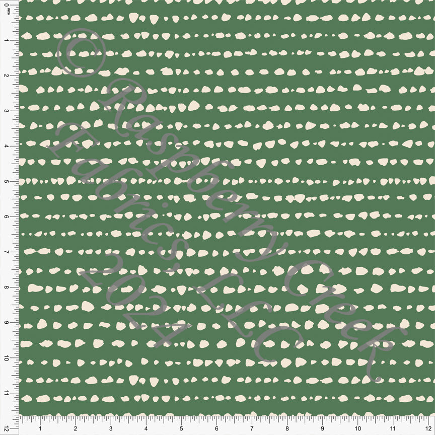 Dusty Olive Green and Cream Pebble Stripe Print Fabric, Summer Blossom by Brittney Laidlaw for Club Fabrics