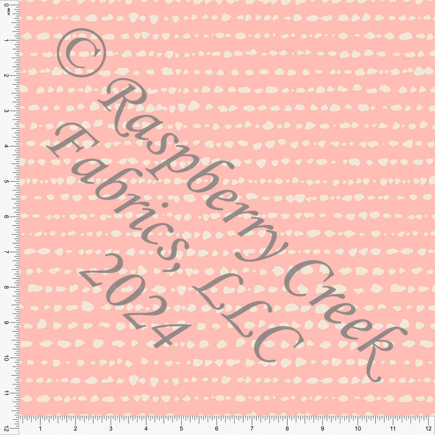 Blossom Pink and Cream Pebble Stripe Print Fabric, Summer Blossom by Brittney Laidlaw for Club Fabrics