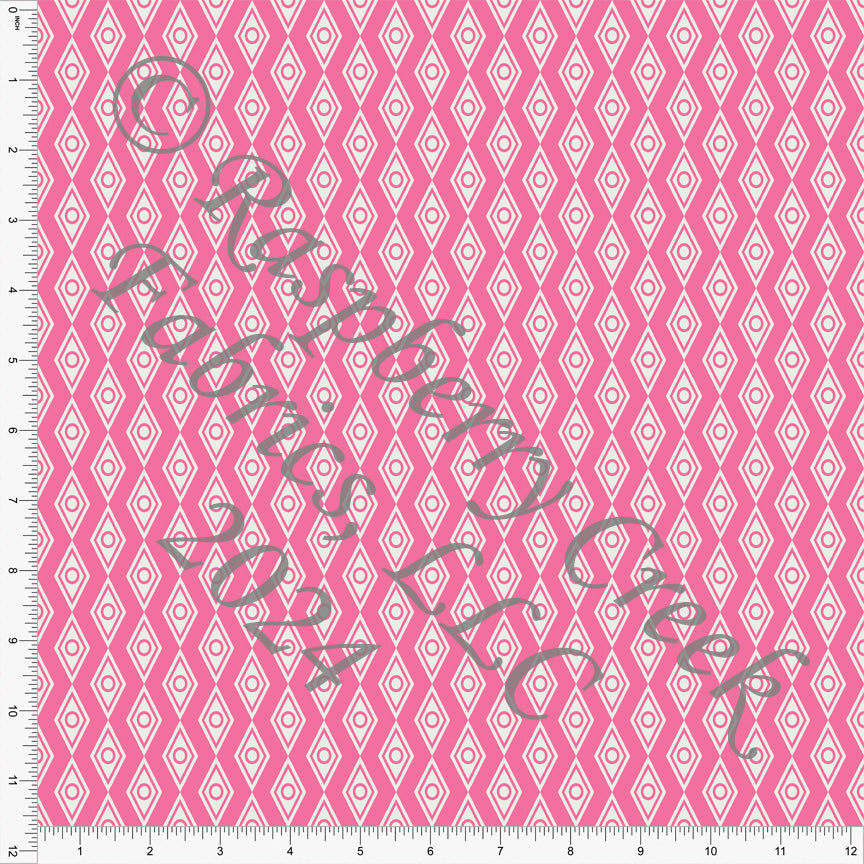 Tonal Pink Vertical Diamond Stripe Print Fabric, Summer Vibes by Kim Henrie for Club Fabrics