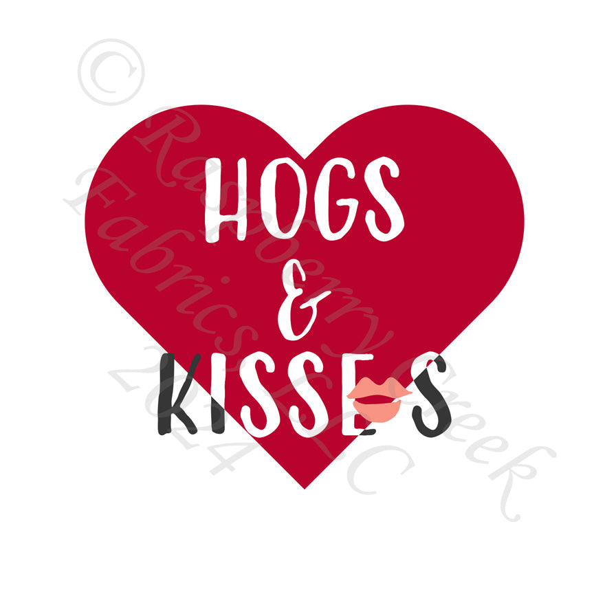 Red Black and Coral Hogs and Kisses Panel, Sweet Valentines by Nice to Michiyo Design for CLUB Fabric