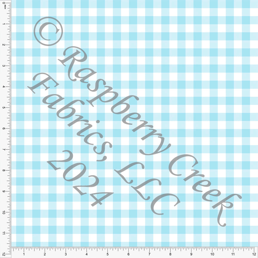 Light Blue and White Check Gingham, Club Fabrics