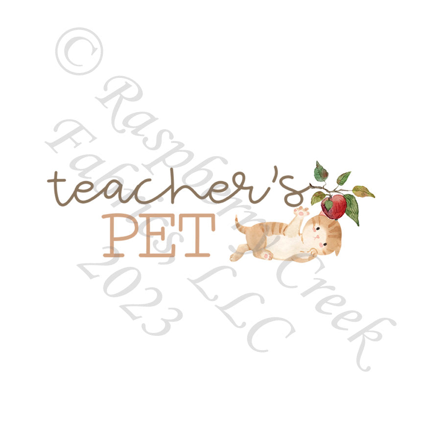 Khaki Milk Chocolate Red and Green Cat Teachers Pet Panel, Teachers Pet by Bri Powell for Club Fabrics