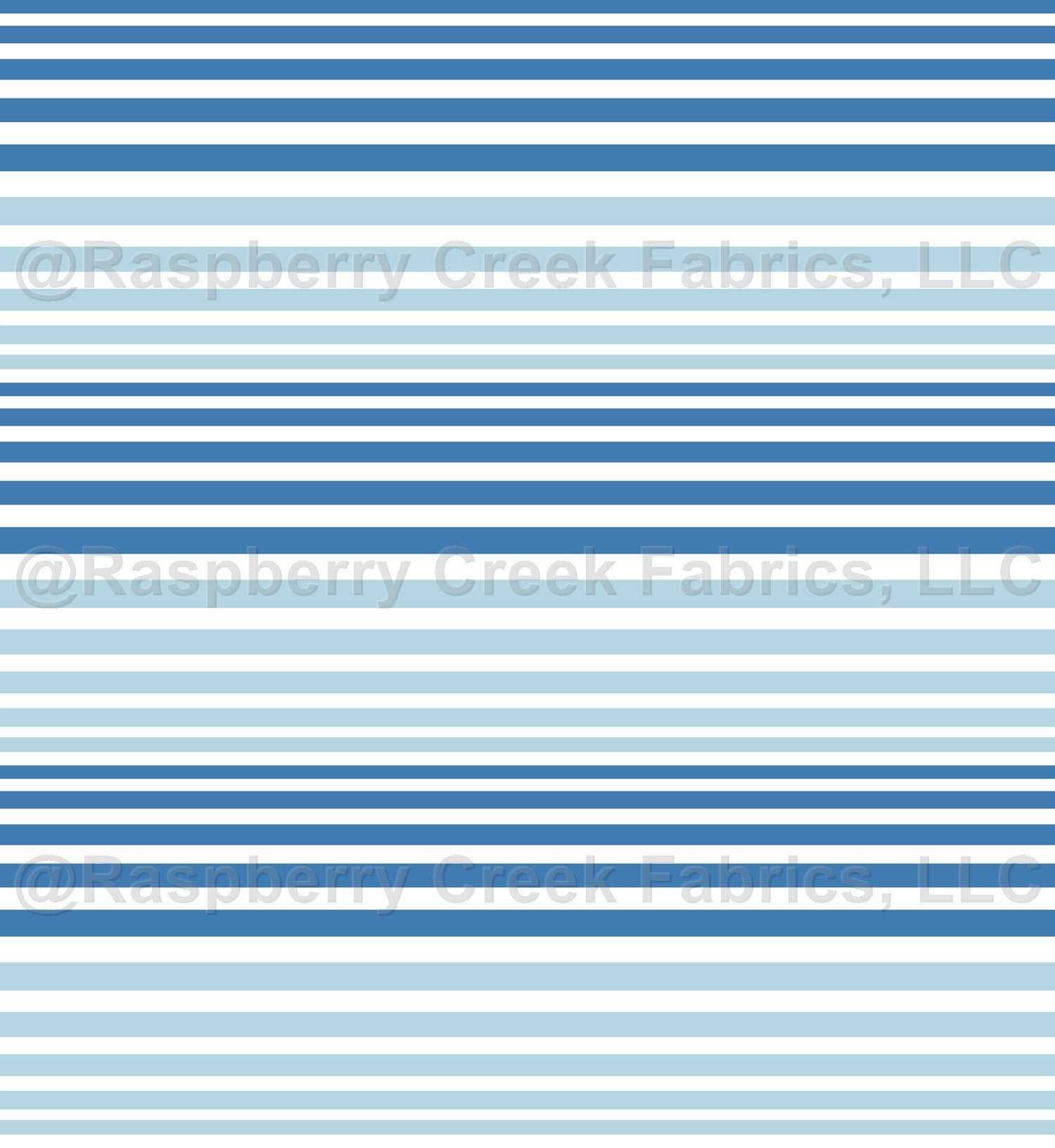 Tonal Azure and Light Blue Ombre Stripe Print Fabric, Minimal in Color