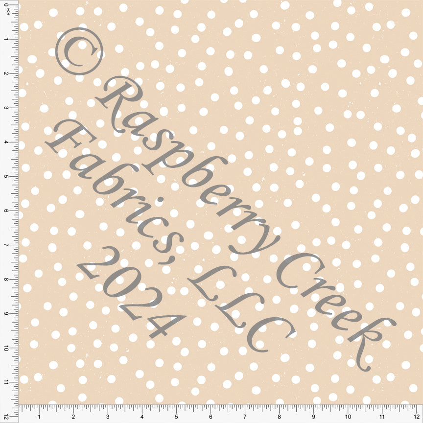Light Bone and White Textured Random Dot Print Fabric, Walk in the Woods by Kelsey Shaw for CLUB Fabrics