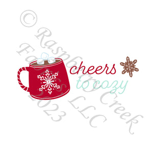 Red Brown and Mint Cheers to Cozy Cocoa Cup Panel, Winter Wishes by SarahDCreates for CLUB Fabrics Fabric, Raspberry Creek Fabrics