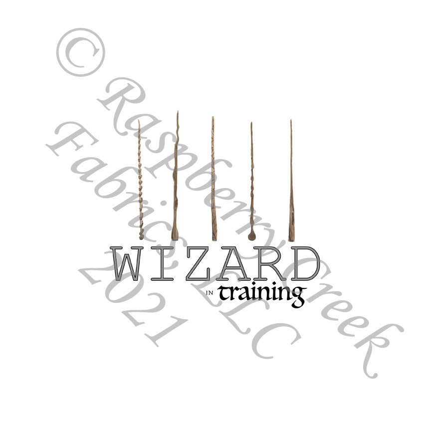 Tonal Grey Brown and Black Wizard in Training Panel, Spooks and Spells by Elise Peterson for Club Fabrics