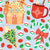Hero pattern candy cane lane collection in baby blue background by noonmaz Image