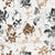 Winter Blooms Textured Floral Green Gold Brown - Winter Hearth Image