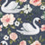 Vintage Spring Swan Floral on Periwinkle Image